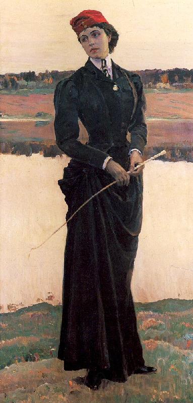 Nesterov, Mikhail Portrait of Olga Nesterova, The Artist's Daughter Spain oil painting art